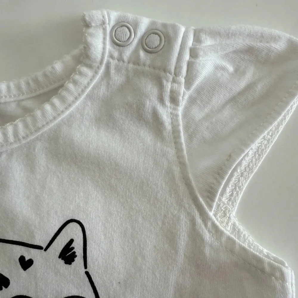 Carters White and Black Cat with Shades One Piece